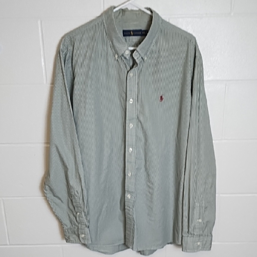 Polo by Ralph Lauren Micro Stripe Cotton Casual Button Down‎ Shirt XXL